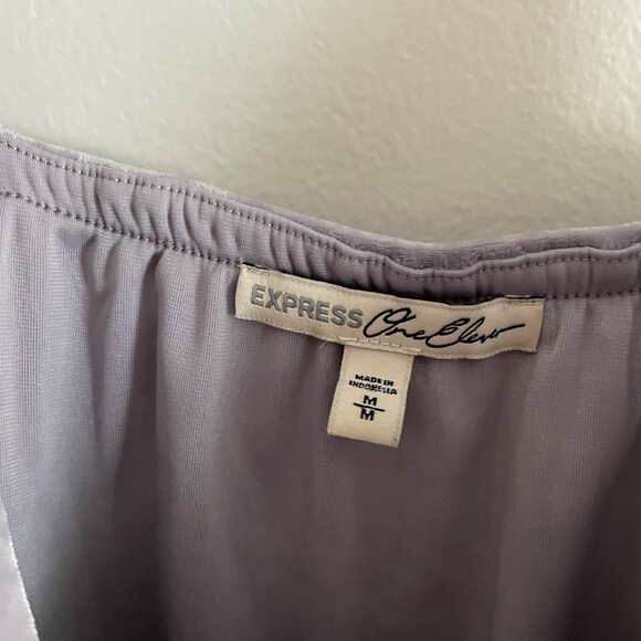 Express One Eleven Women M Gray Crushed Velvet Layered V-Neck Cami Tank Top - Picture 7 of 10